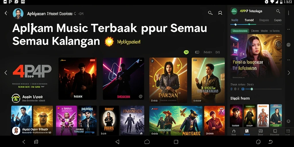 Tampilan gameplay 4P4P yang menarik dengan berbagai pilihan lagu.