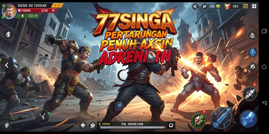 Screenshot gameplay <strong>77SINGA</strong> yang menunjukkan aksi pertarungan seru.