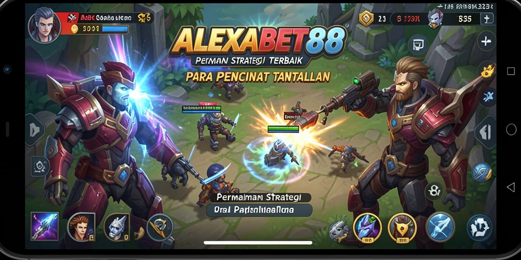 Tampilan gameplay ALEXABET88 yang menampilkan pertempuran strategi mendebarkan.