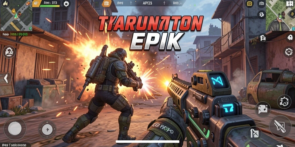 Tangkapan layar gameplay menegangkan dari API33 dengan aksi TPS intens.
