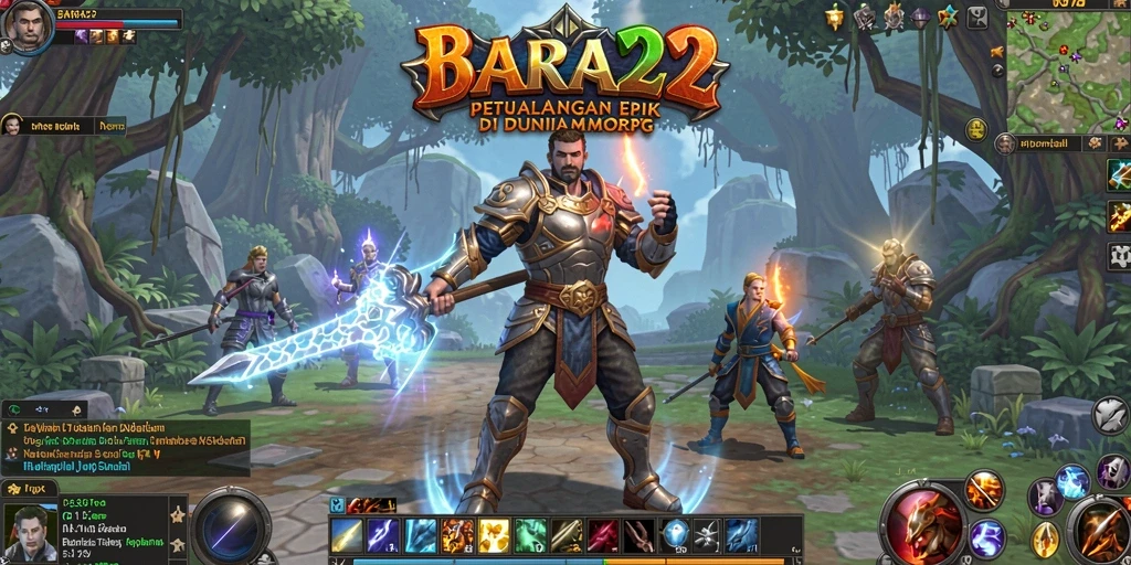 Tampilan memukau dari gameplay <strong>BARA22</strong> dalam dunia MMORPG yang luas.