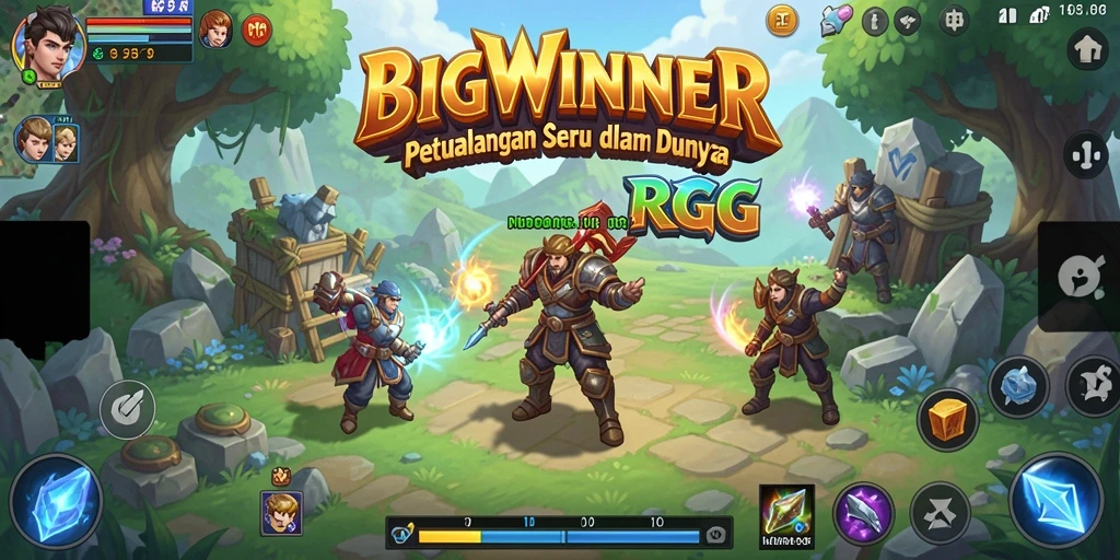 Tangkapan layar menampilkan pertarungan epik dalam BIGWINNER.
