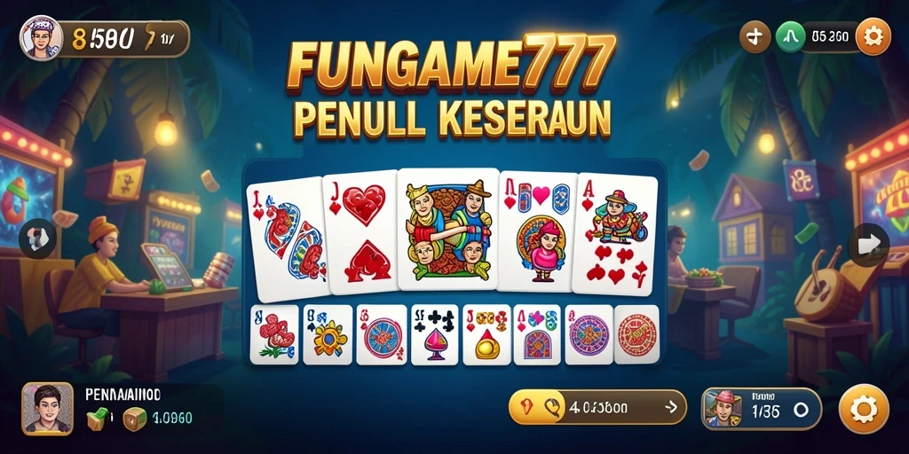 Tangkapan layar utama FUNGAME777 menampilkan gameplay domino yang mengasyikkan.