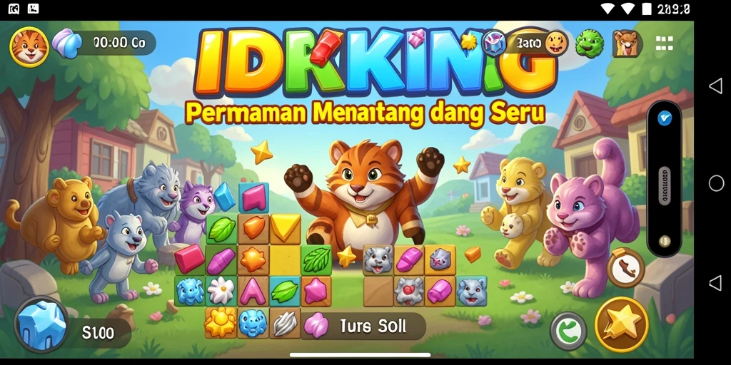 Screenshot utama IDRKING menunjukkan gameplay Puzzle yang menarik.