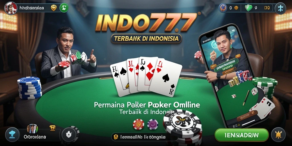 Tampilan gameplay Poker yang mendebarkan dan interaktif di INDO777.
