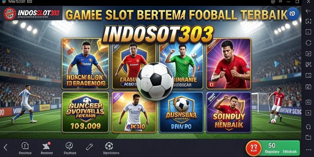Tampilan gameplay INDOSLOT303 yang mendebarkan dengan tema Football.
