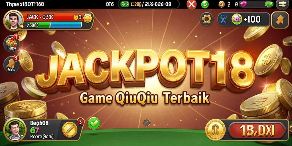 Screenshot gameplay JACKPOT168 menampilkan aksi seru permainan QiuQiu.