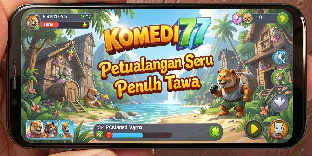 Screenshot gameplay <strong>KOMEDI77</strong> yang menampilkan petualangan seru dan tawa.