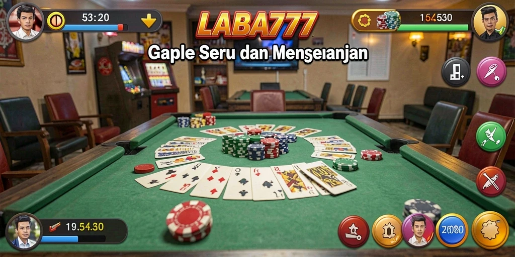 Screenshot gameplay LABA777 menampilkan keseruan permainan Gaple.
