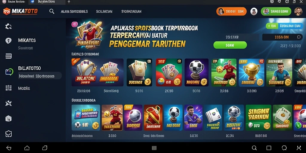 Screenshot utama MIKATOTO menampilkan gameplay taruhan olahraga yang menarik.