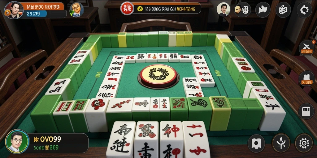 Tampilan screenshot gameplay OVO99 yang penuh aksi Mahjong.