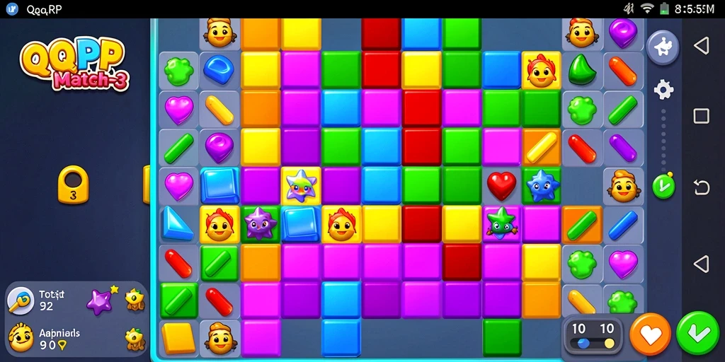 Tampilan gameplay QQRP yang menyenangkan dan penuh warna.