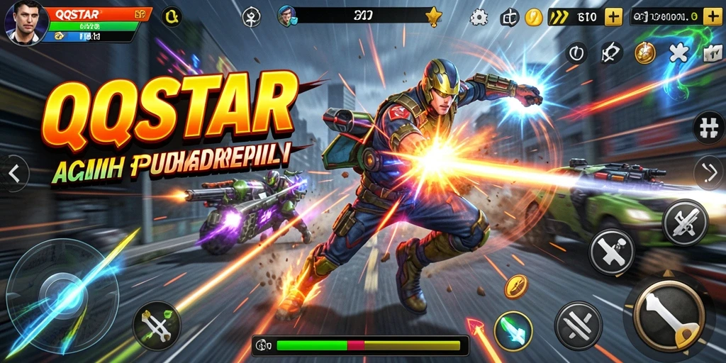 Tampilan gameplay QQSTAR yang mendebarkan dan penuh aksi.