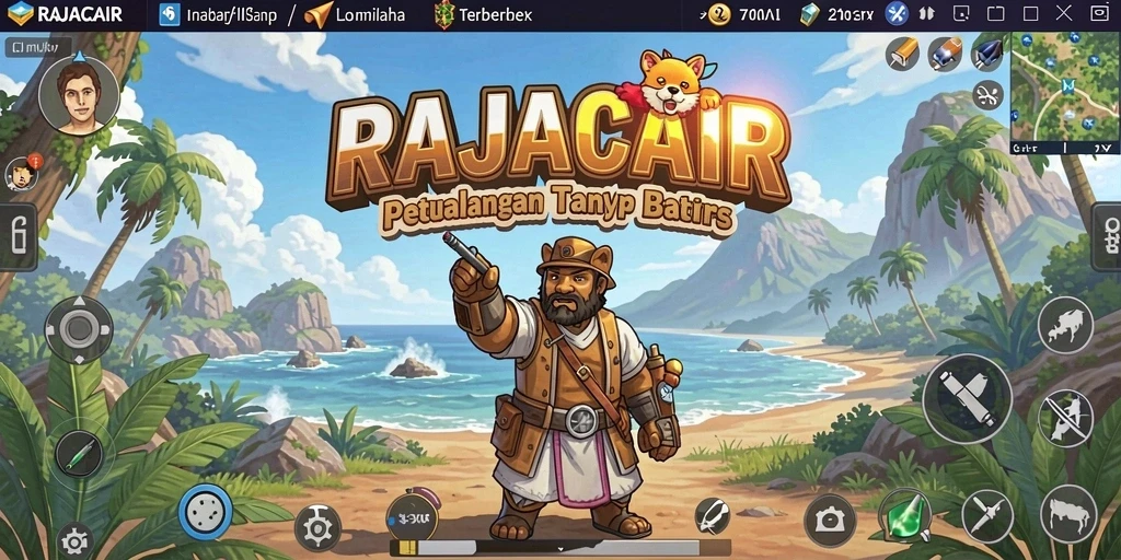 Gameplay RAJACAIR yang menampilkan eksplorasi di dunia terbuka.