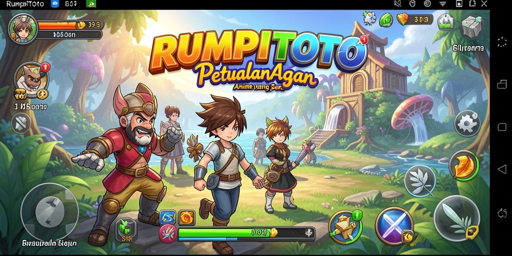 Tampilan gameplay yang penuh aksi dari RUMPITOTO dengan karakter Anime.