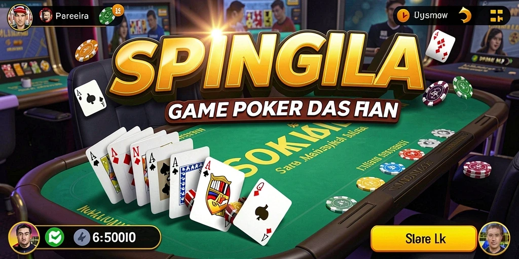 Screenshot SPINGILA menunjukkan gameplay seru dan interaktif dalam permainan Poker.
