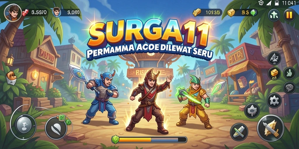 Screenshot SURGA11 menampilkan aksi seru dalam permainan Arcade.
