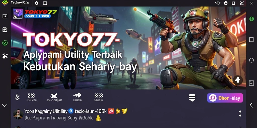 Tampilan antarmuka aplikasi TOKYO77 yang menarik dan user-friendly.