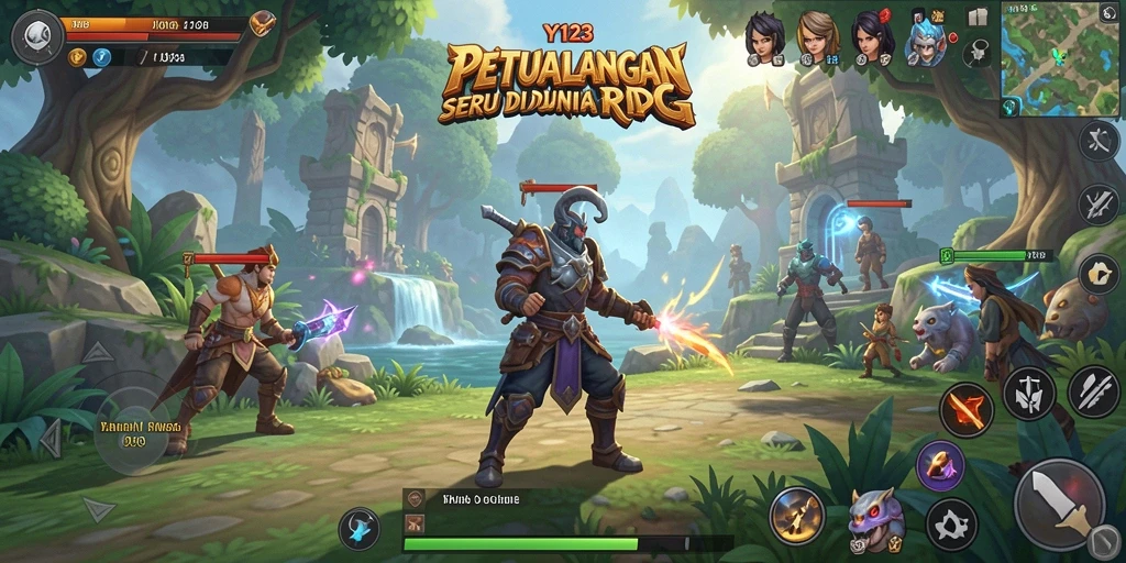 Tampilan gameplay <strong>YY123</strong> dengan karakter dan pertarungan seru.